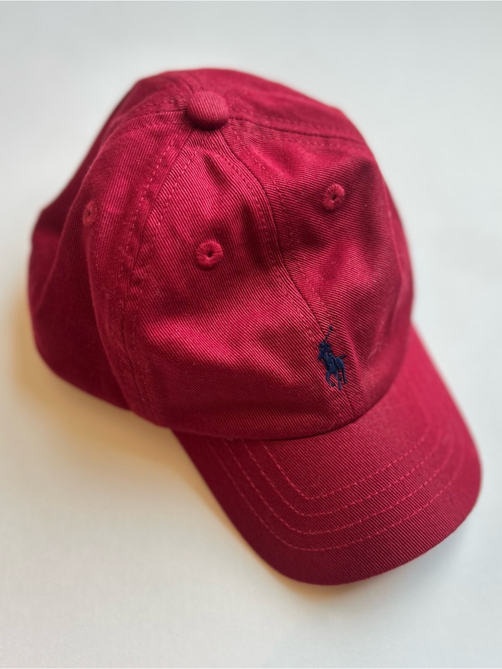 Polo by Ralph Lauren Red Baseball Cap with Navy Logo
